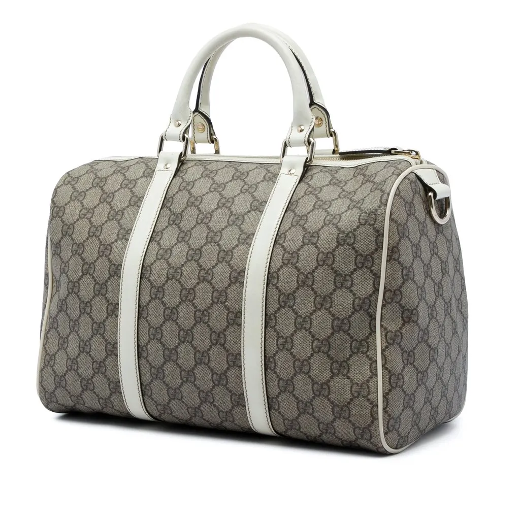 Gucci Medium GG Supreme Joy Boston Bag Beige Canvas Good - Back View