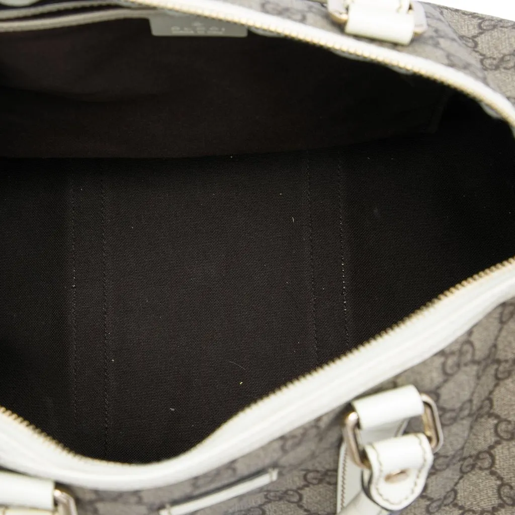 Gucci Medium GG Supreme Joy Boston Bag Beige Canvas Good - Model View