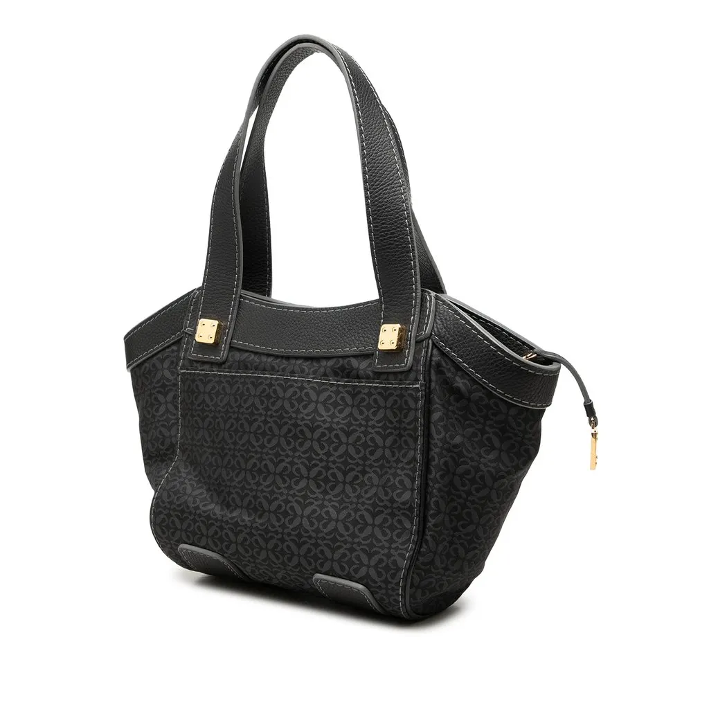 Loewe Anagram Canvas Tote Black Canvas Good - Back View