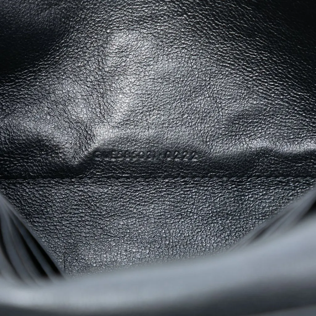 Saint Laurent Quilted Diamond Lambskin Becky Wallet on Chain Black Leather Very good - Box View