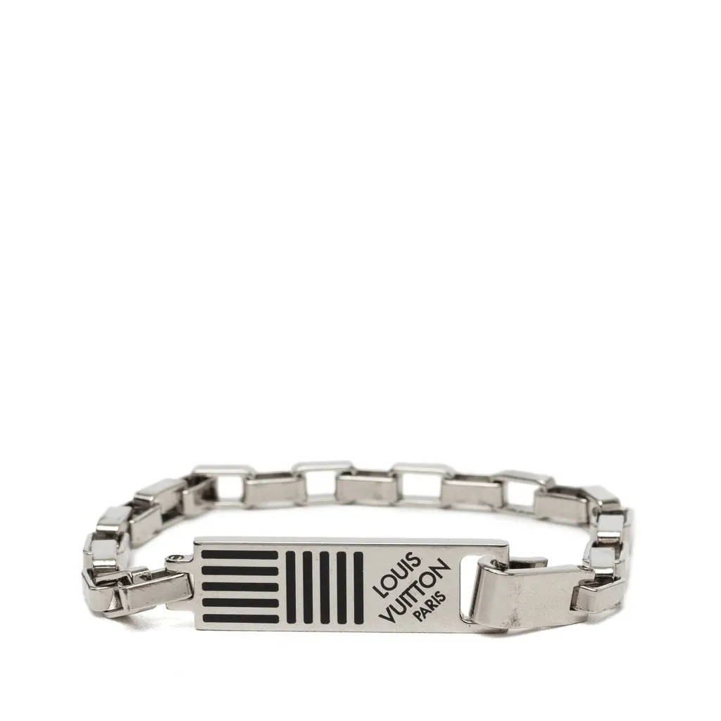 Louis Vuitton Brass and Enamel Damier Colors Chain Bracelet Silver Metal Very good - Front View
