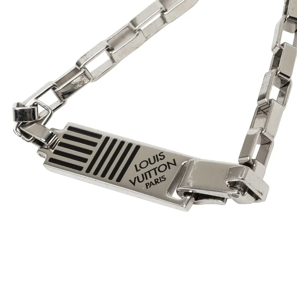 Louis Vuitton Brass and Enamel Damier Colors Chain Bracelet Silver Metal Very good - Model View