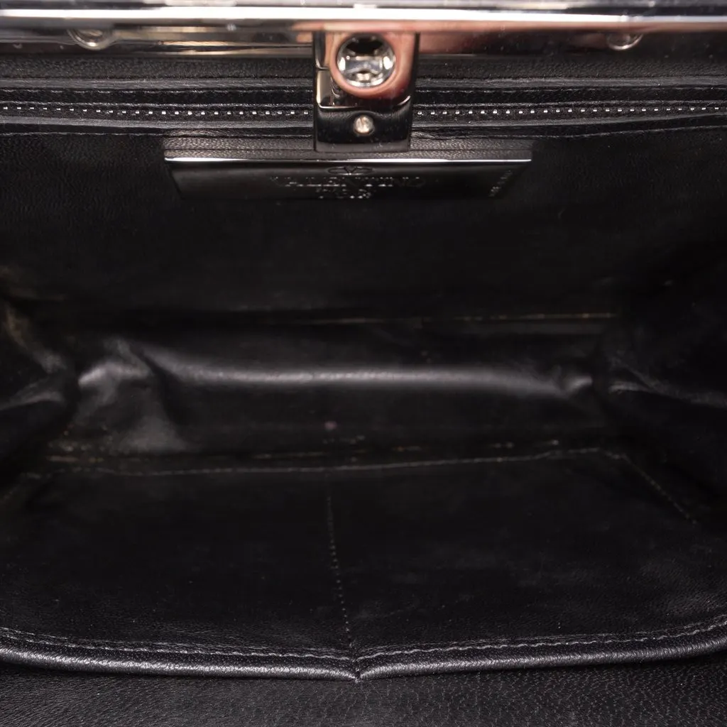 Valentino Pony Hair Rockstud Top Handle Bag Black Very good - Model View