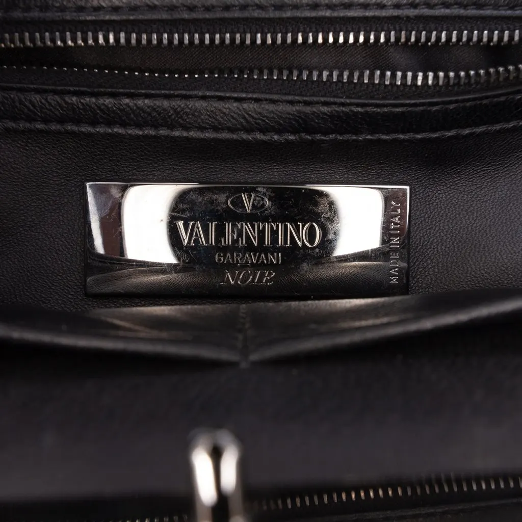 Valentino Pony Hair Rockstud Top Handle Bag Black Very good - Box View