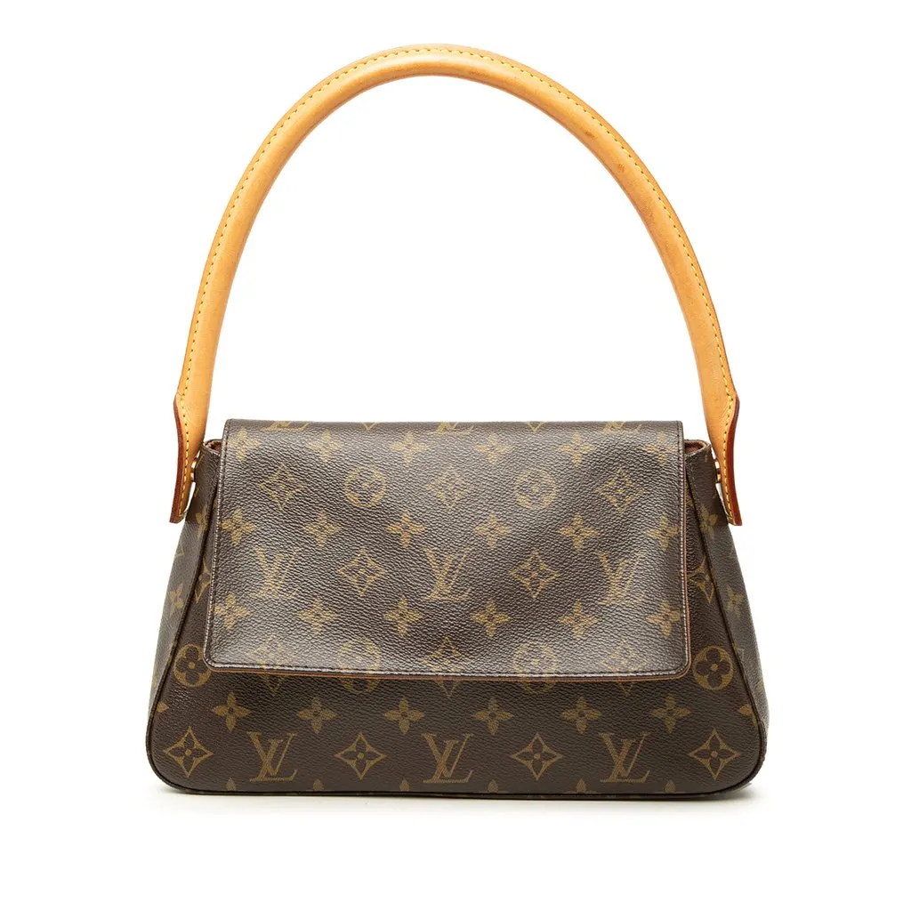 Louis Vuitton Monogram Mini Looping Brown Canvas Good - Front View