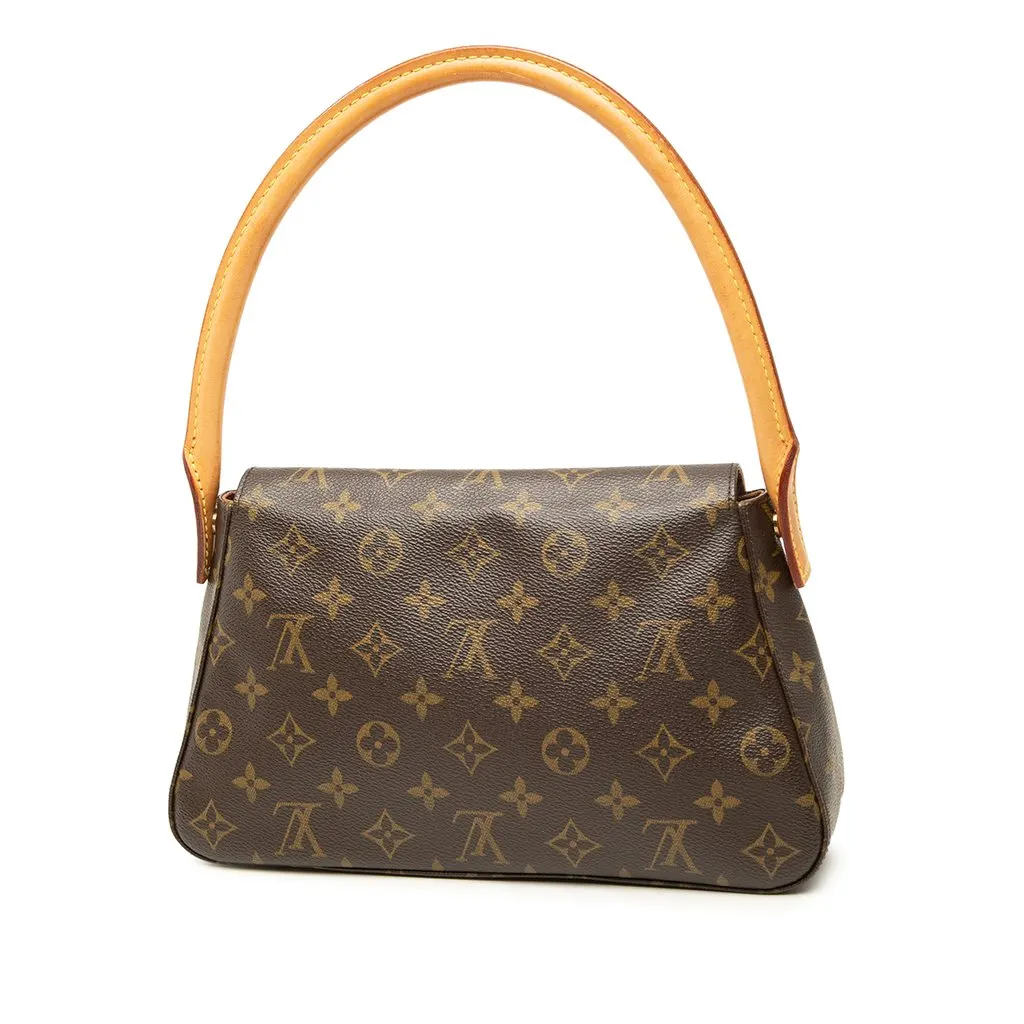 Louis Vuitton Monogram Mini Looping Brown Canvas Good - Back View