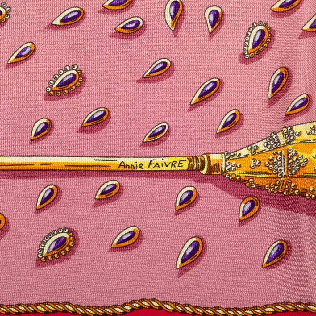 Hermès Tresors Retrouves Silk Scarf 90 Pink Silk Never worn - Box View