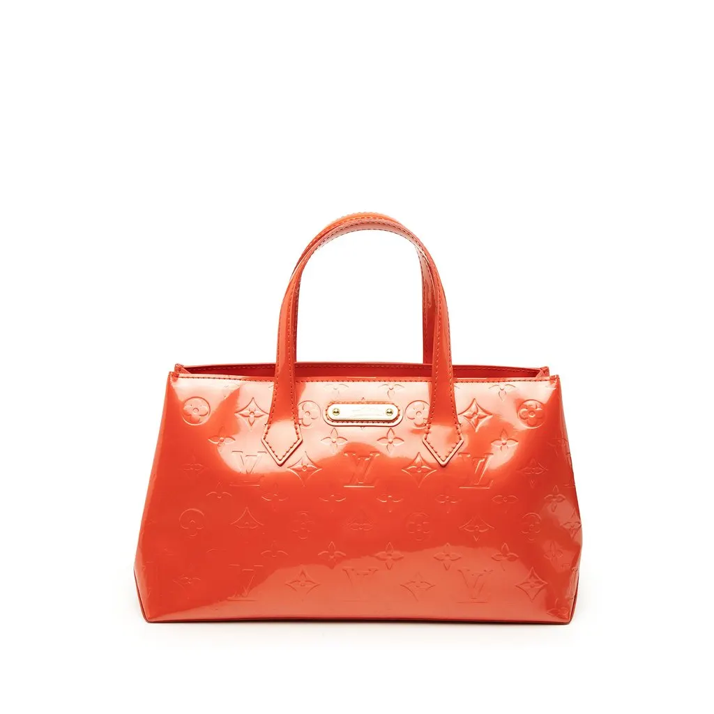 Louis Vuitton Monogram Vernis Wilshire PM Orange Leather Very good - Front View