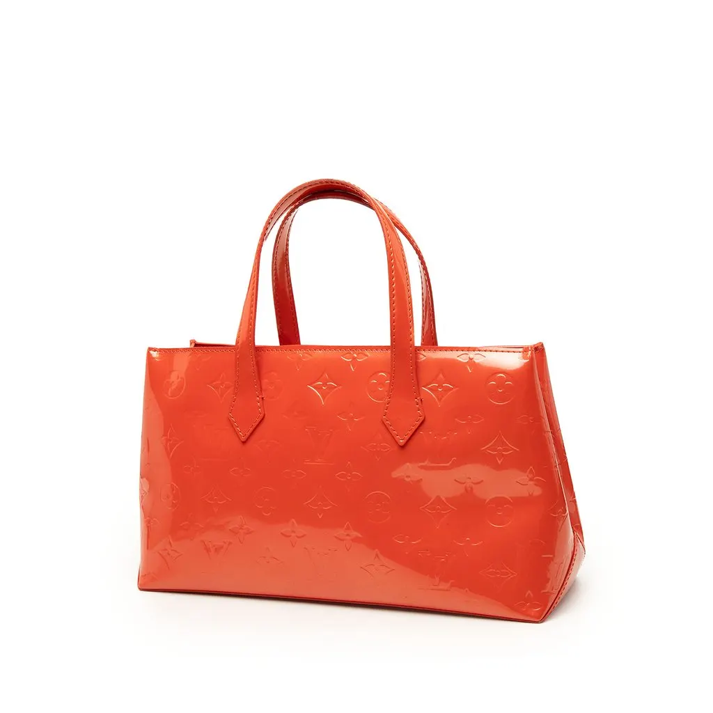 Louis Vuitton Monogram Vernis Wilshire PM Orange Leather Very good - Back View