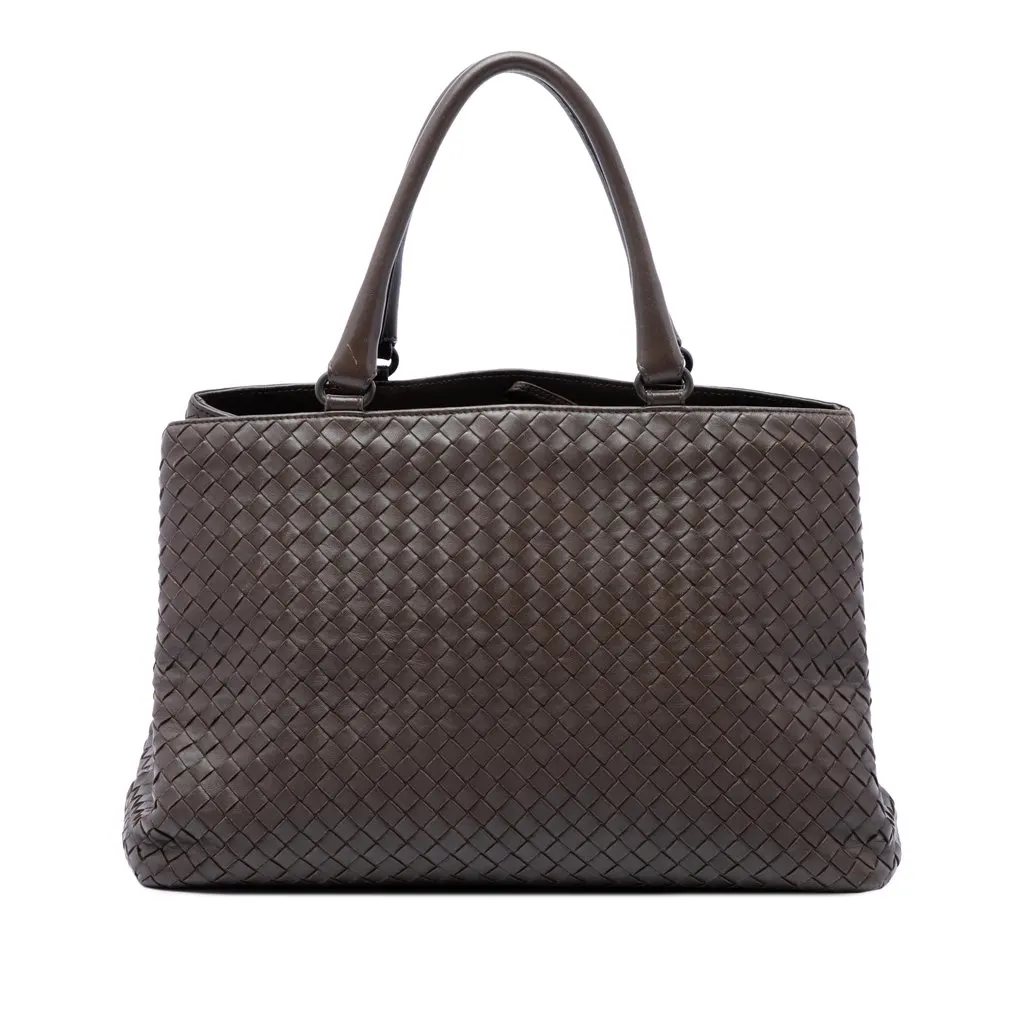 Bottega Veneta Nappa Intrecciato Milano Tote Brown Leather Very good - Front View
