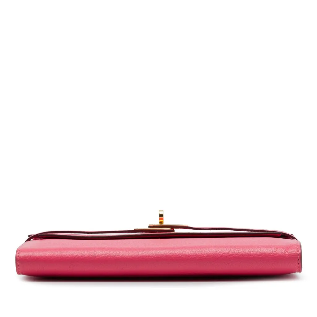 Hermès Chevre Mysore Kelly Longue Wallet Pink Leather Very good - Inside View