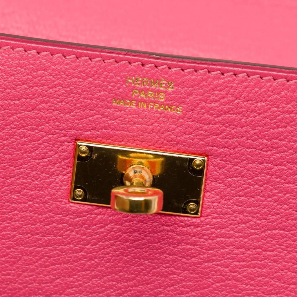 Hermès Chevre Mysore Kelly Longue Wallet Pink Leather Very good - Box View