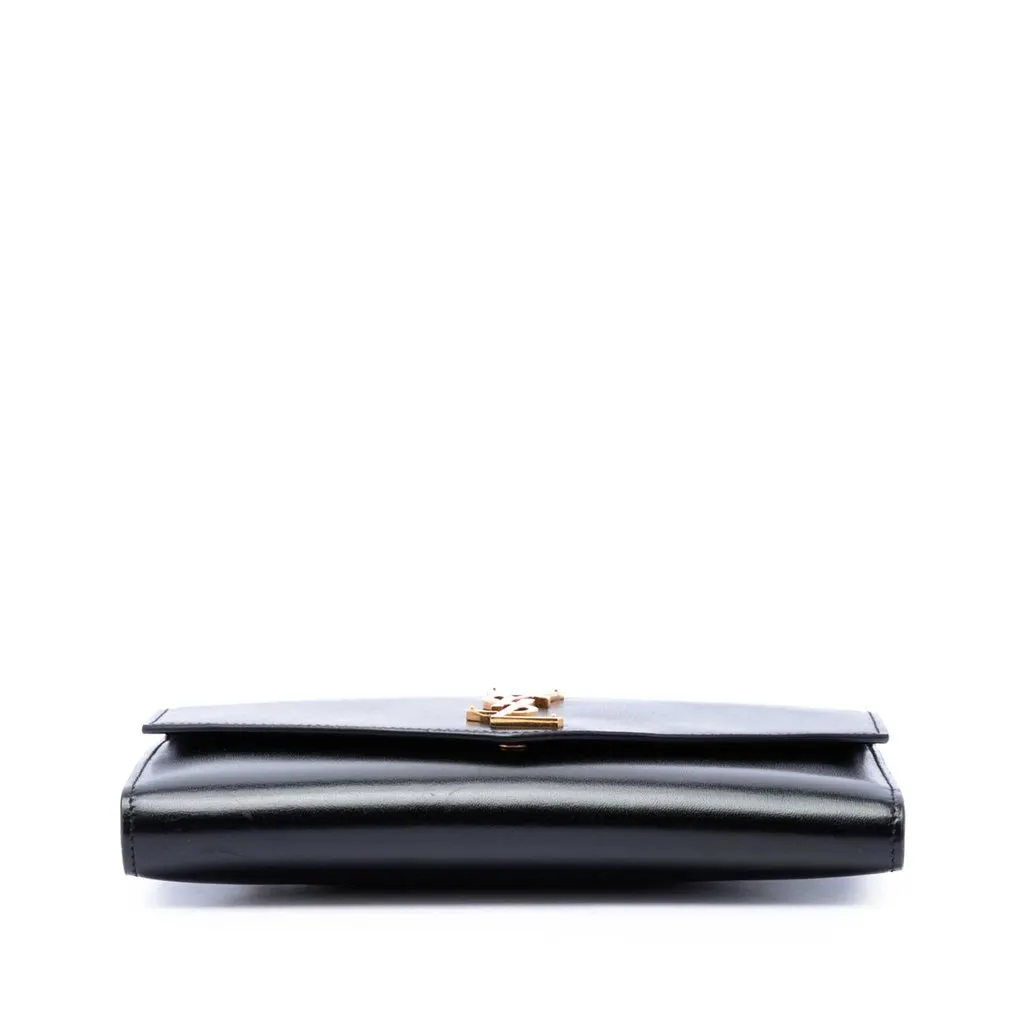 Saint Laurent Smooth Shiny Calfskin Monogram Uptown Clutch Black Leather Very good - Inside View