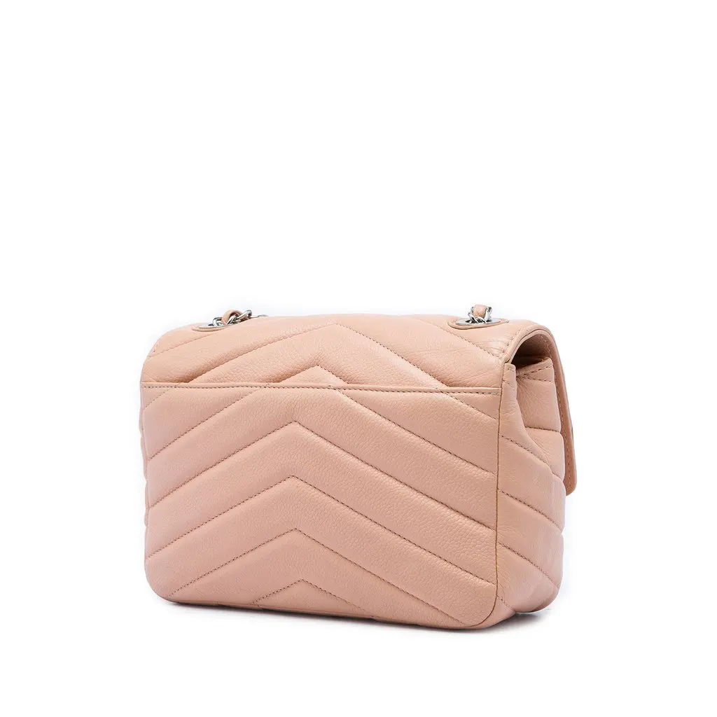 Chanel Small Chevron Caviar Data Center Envelope Flap Beige Leather Very good - Back View