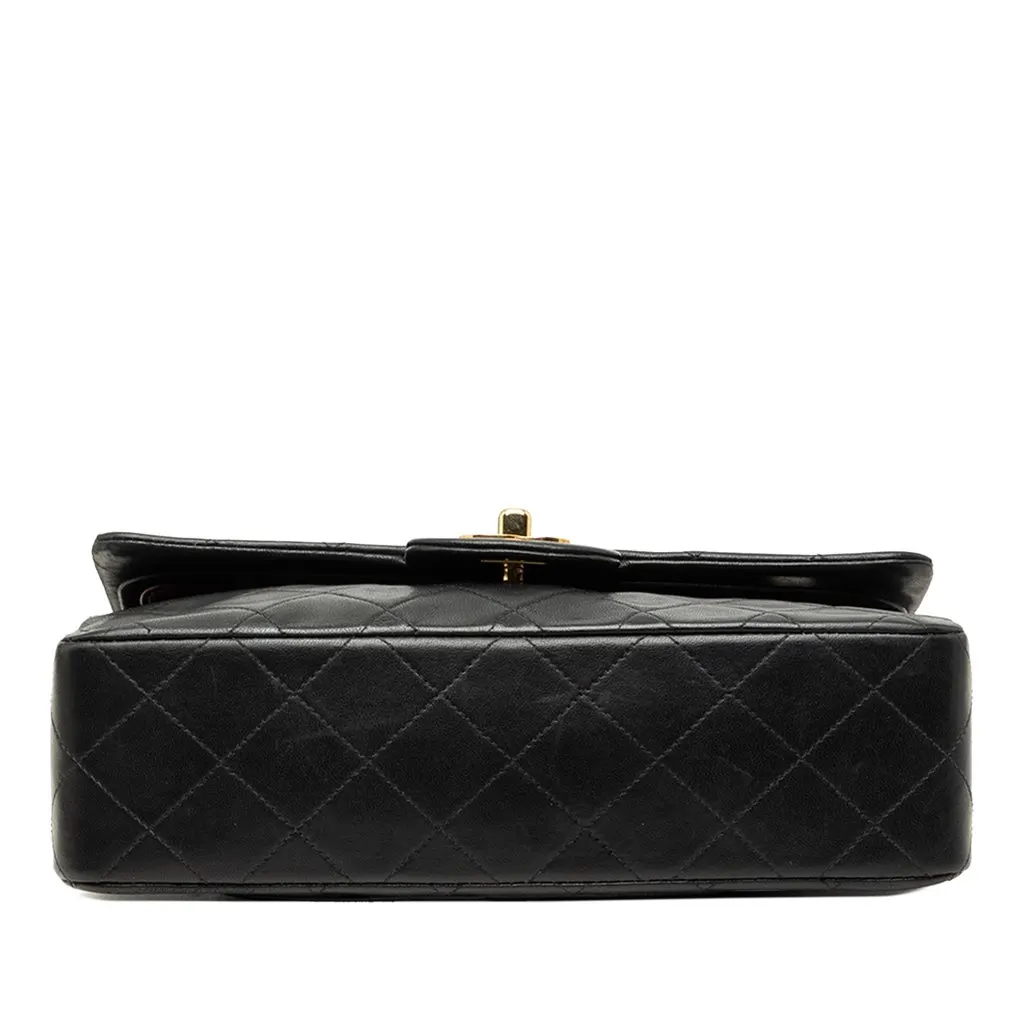 Chanel Small Classic Lambskin Double Flap Black Leather Good - Inside View