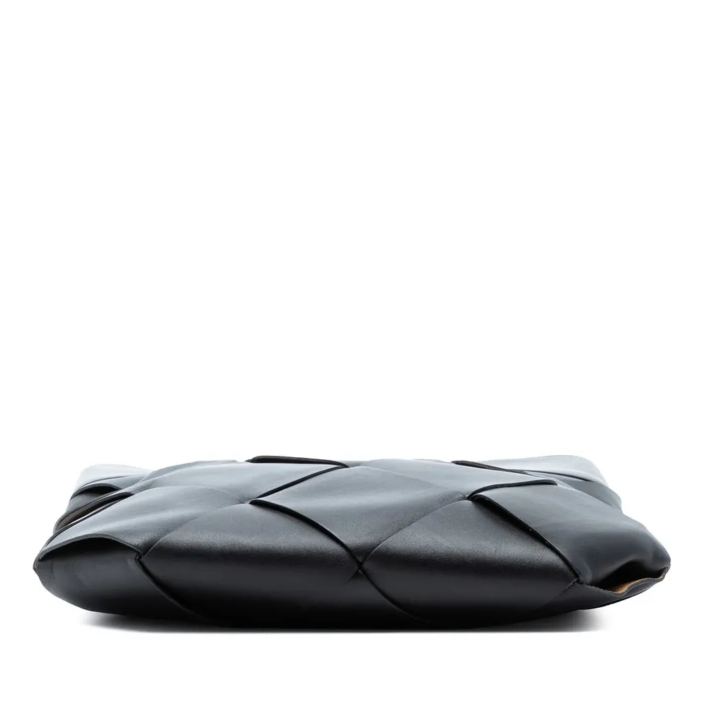 Bottega Veneta Small Leather Maxi Intrecciato Slip Tote Black Leather Very good - Inside View