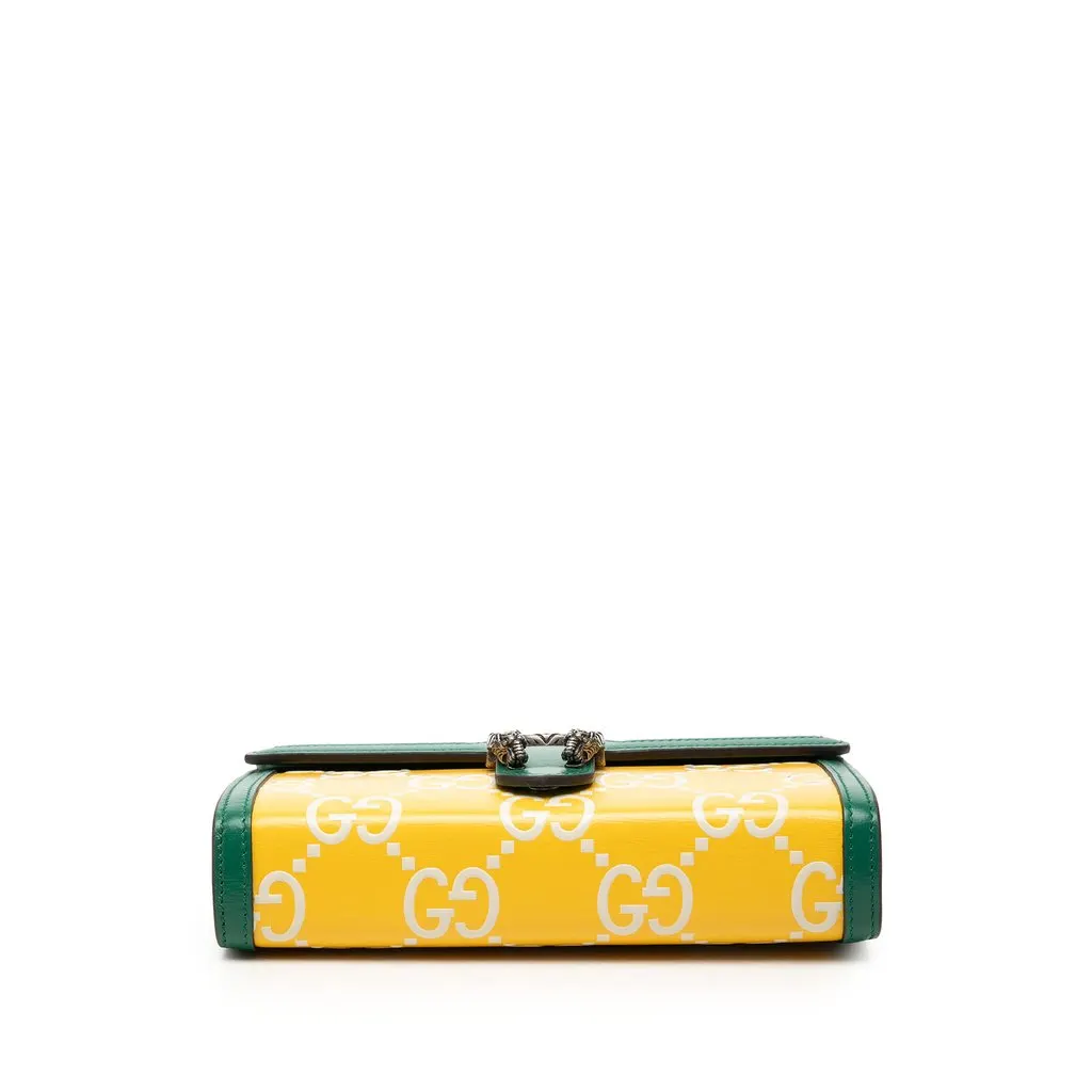 Gucci Bicolor GG Embossed Calfskin Dionysus Wallet on Chain Yellow Leather Very good - Inside View