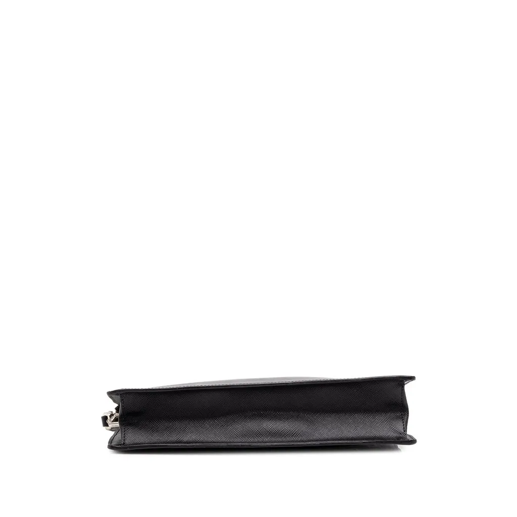 Prada Saffiano Bellboy Clutch Black Leather Good - Inside View