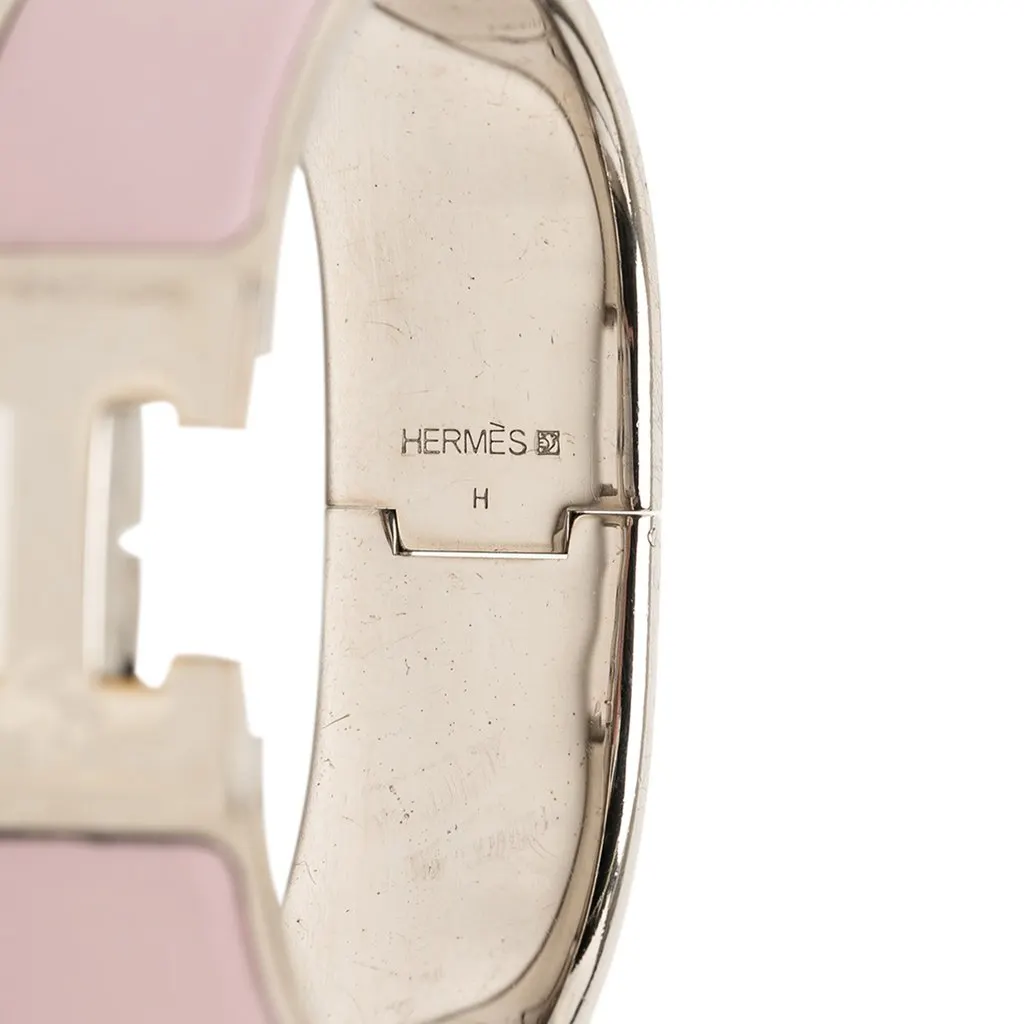 Hermès Wide Enamel Clic Clac H Bracelet PM Pink Very good - Box View