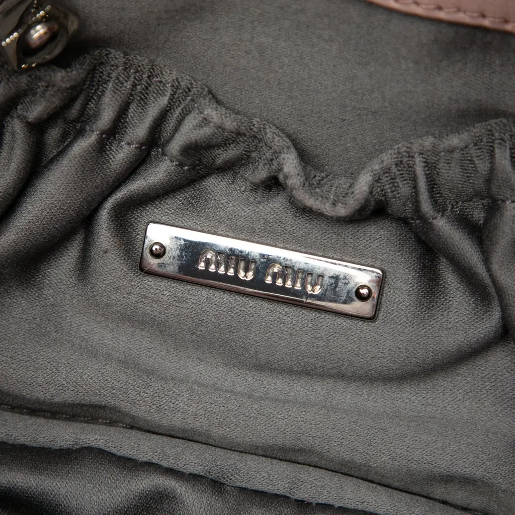 Miu Miu Matelasse Nappa Crystal Chain Crossbody Pink Leather Good - Box View