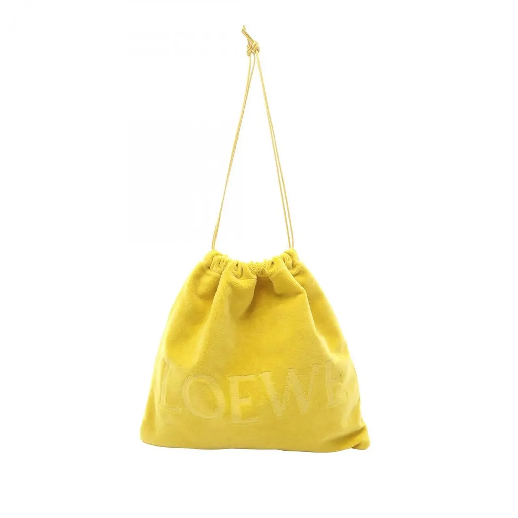 Loewe Paulas Ibiza Terry Cloth Drawstring Pouch Yellow Never worn - Front View