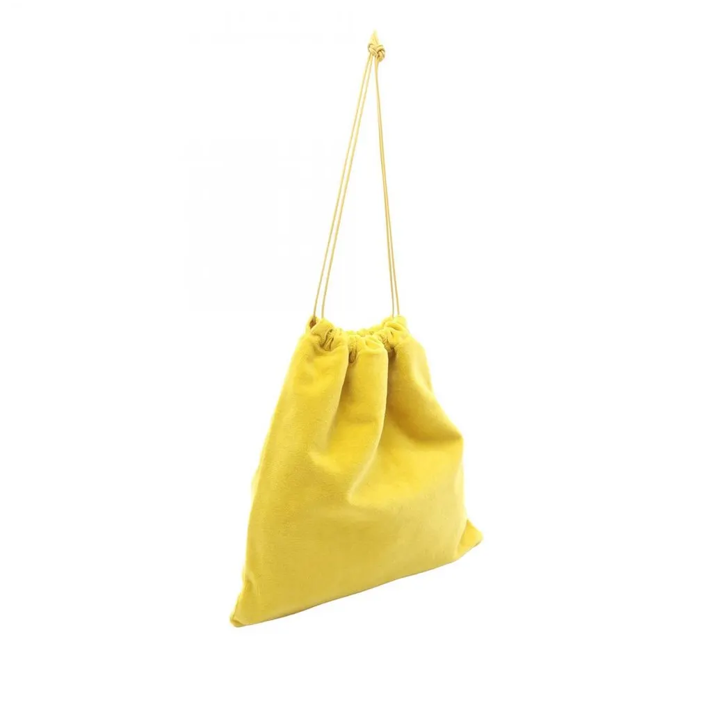 Loewe Paulas Ibiza Terry Cloth Drawstring Pouch Yellow Never worn - Back View