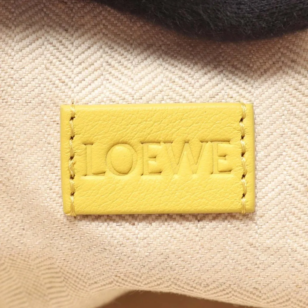 Loewe Paulas Ibiza Terry Cloth Drawstring Pouch Yellow Never worn - Model View