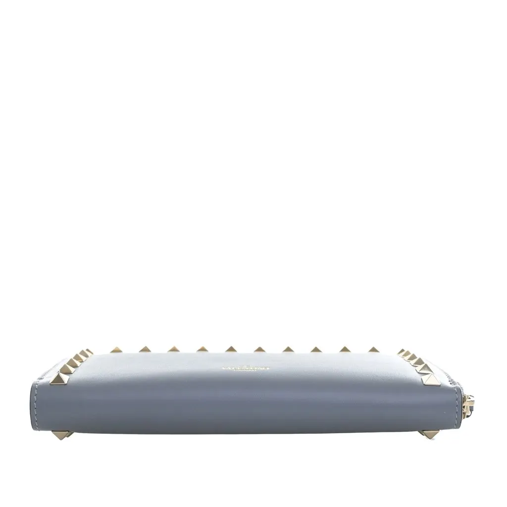 Valentino Leather Rockstud Zip Around Long Wallet Blue Leather Very good - Inside View