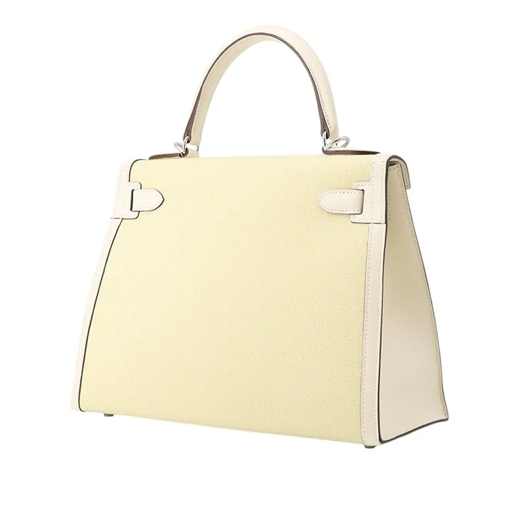 Hermès Toile H and Swift Kelly II Sellier 28 Yellow Very good - Back View