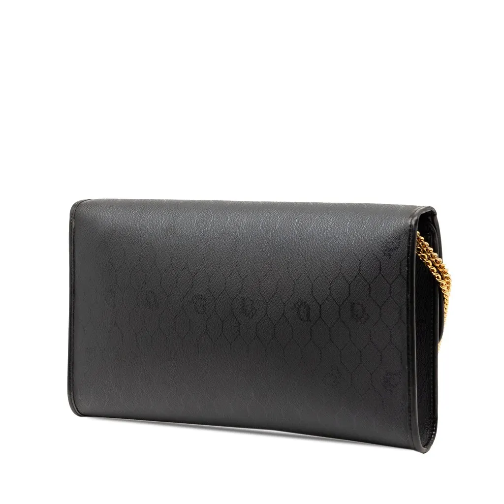 Dior Honeycomb Coated Canvas Chain Crossbody Black Very good - Back View