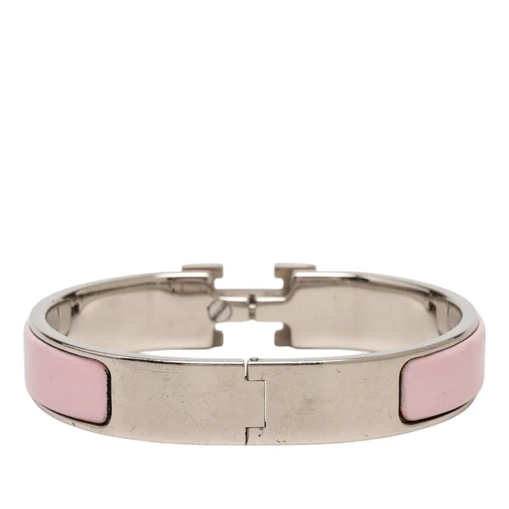 Hermès Narrow Enamel Clic H Bracelet PM Pink Very good - Inside View