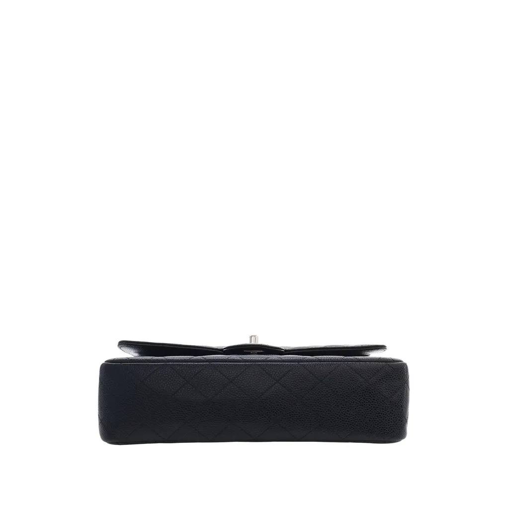 Chanel Medium Classic Caviar Double Flap Black Leather Very good - Inside View