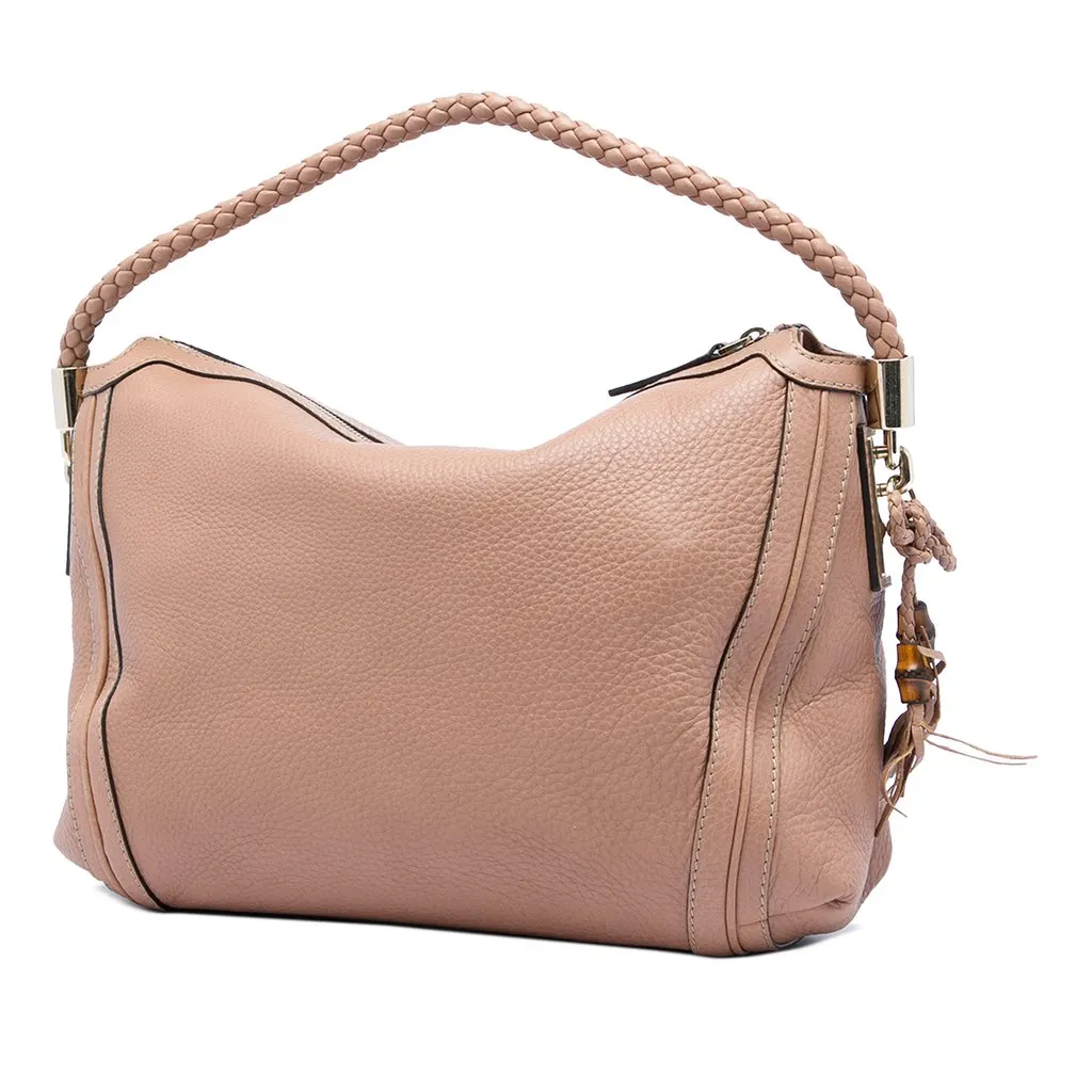 Gucci Medium Pebbled Calfskin Bella Shoulder Bag Brown Leather Good - Back View