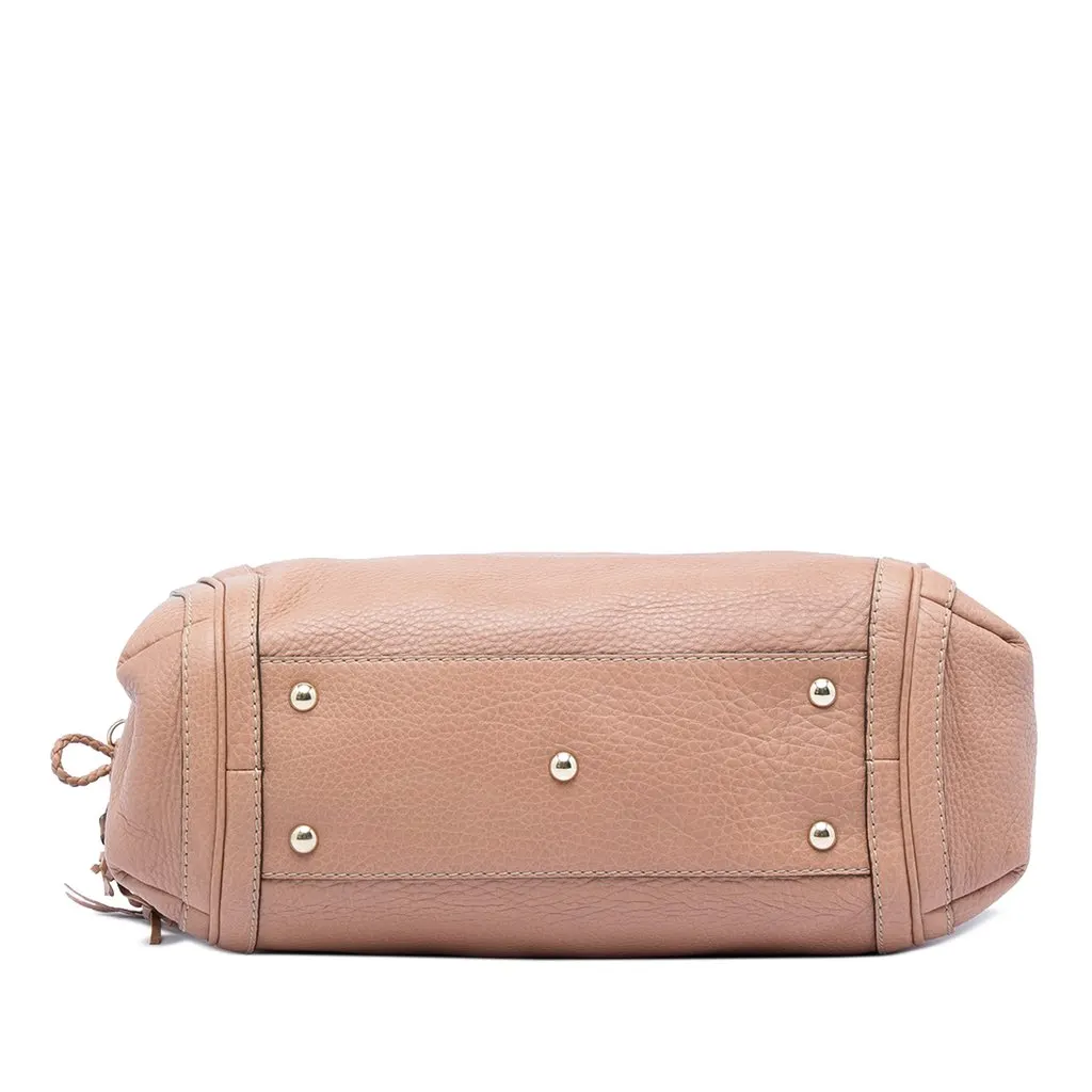 Gucci Medium Pebbled Calfskin Bella Shoulder Bag Brown Leather Good - Inside View