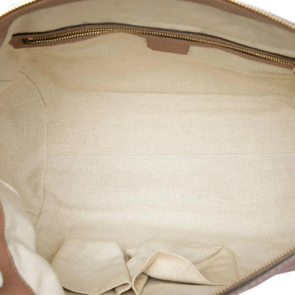 Gucci Medium Pebbled Calfskin Bella Shoulder Bag Brown Leather Good - Model View