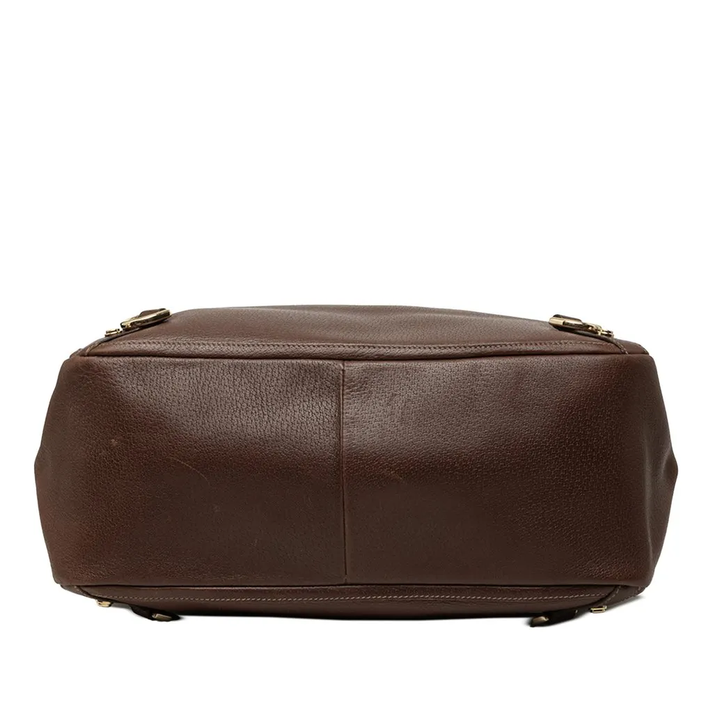 Gucci Calfskin Abbey D Ring Tote Brown Leather Good - Inside View