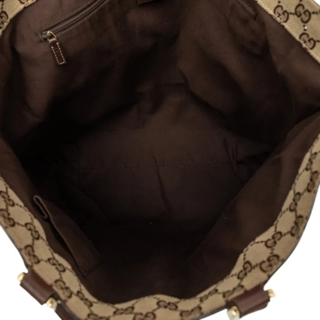Gucci Calfskin Abbey D Ring Tote Brown Leather Good - Model View