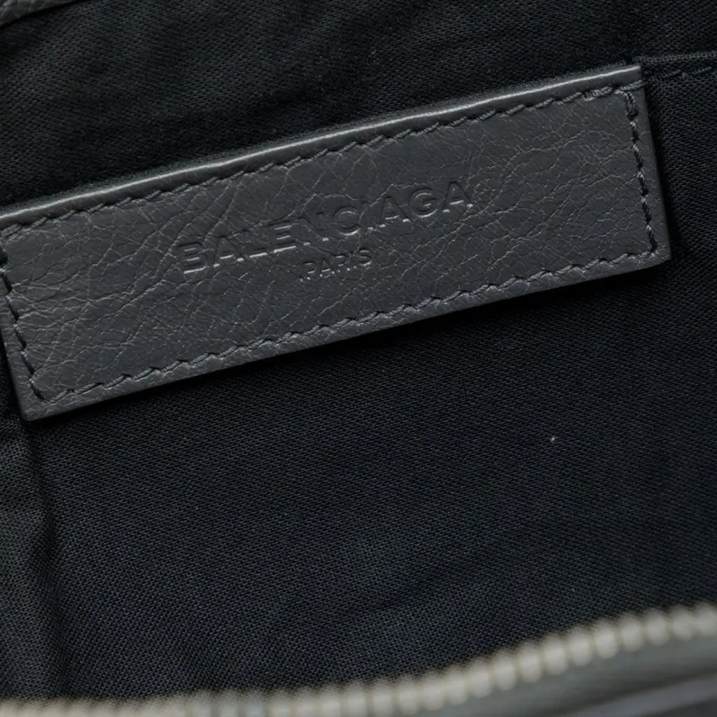 Balenciaga Lambskin Motocross Classic Clip Clutch L Black Leather Very good - Box View