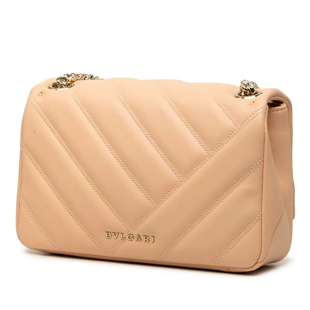 Bvlgari Small Leather Serpenti Cabochon Crossbody Pink Leather Very good - Back View