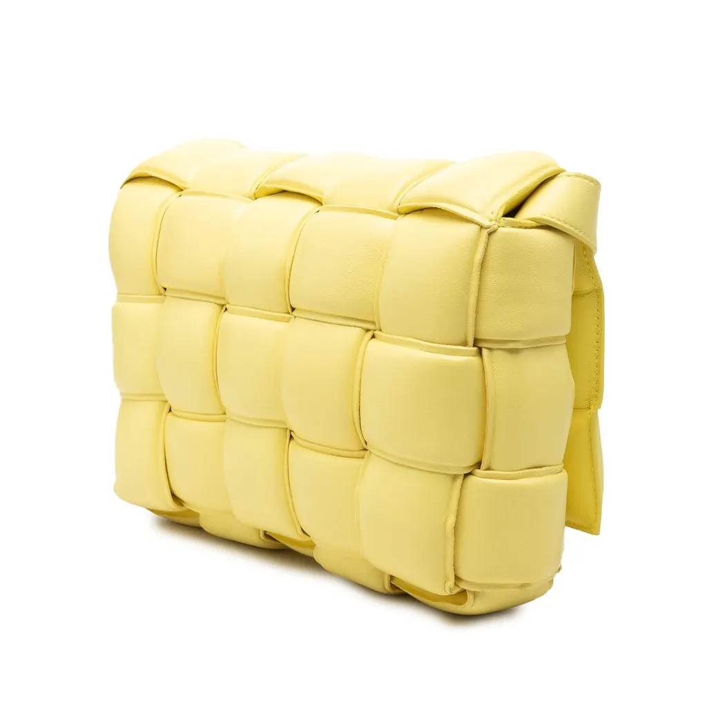 Bottega Veneta Nappa Intrecciato Padded Cassette Crossbody Yellow Leather Very good - Back View
