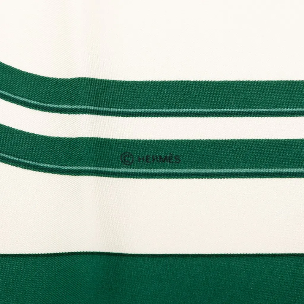 Hermès Brides de Gala Silk Scarf 90 White Very good - Model View