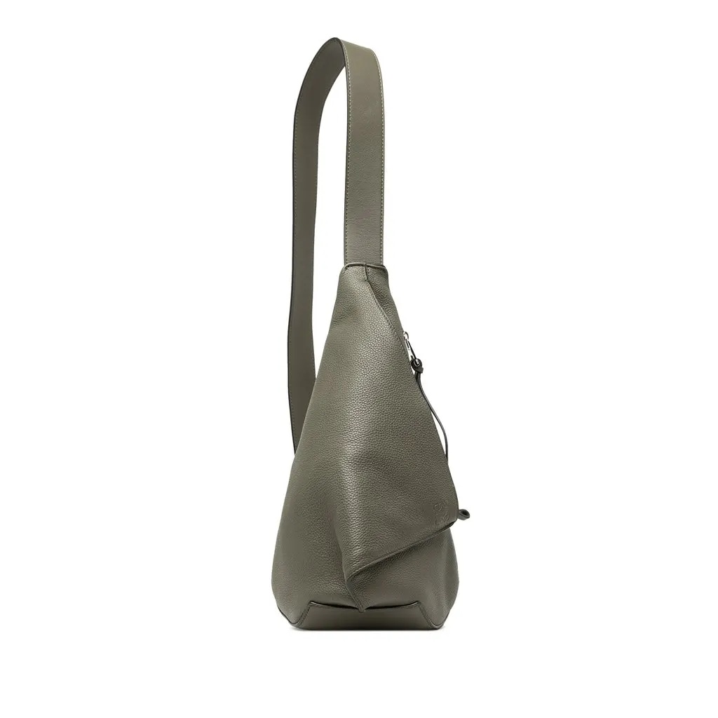 Loewe Leather Anton Sling Backpack Brown Leather Good - Front View
