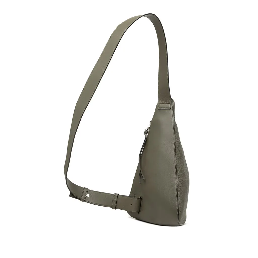 Loewe Leather Anton Sling Backpack Brown Leather Good - Back View