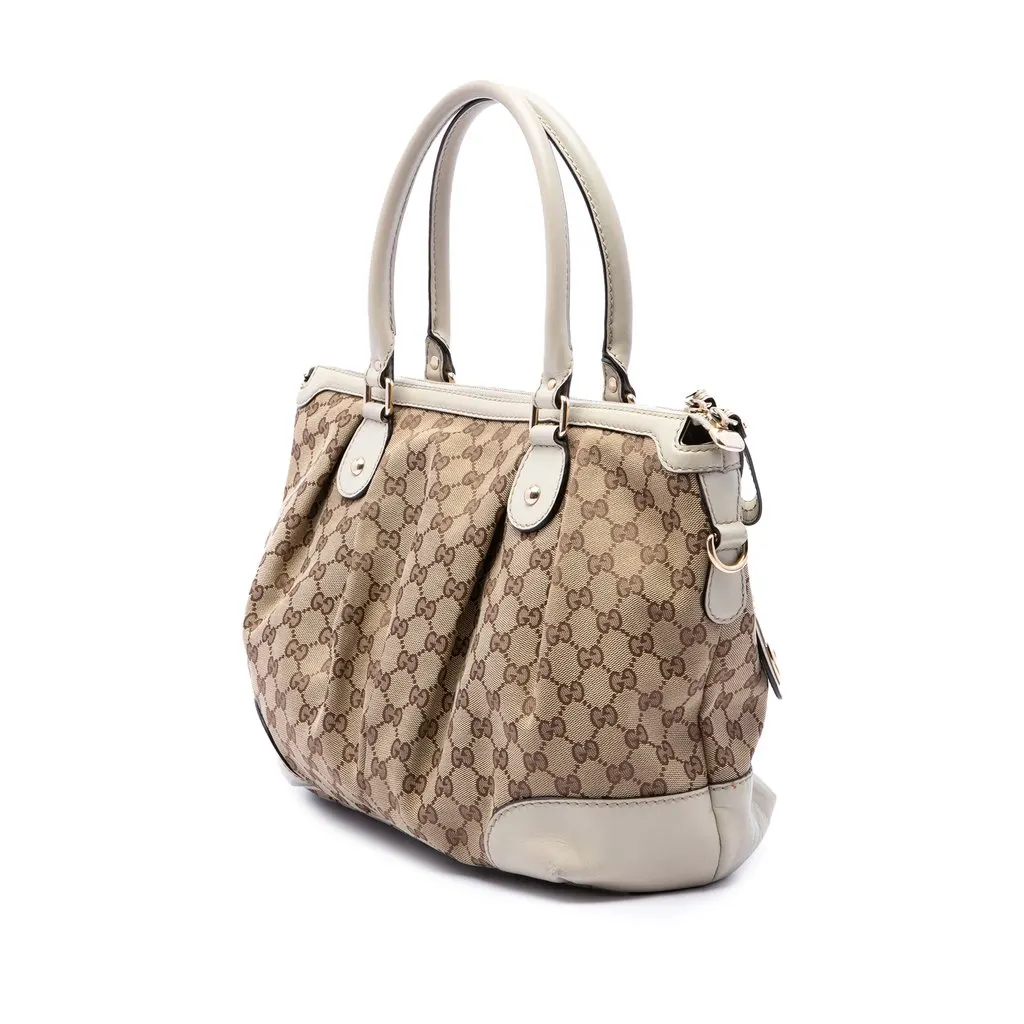 Gucci GG Canvas Sukey Satchel Beige Canvas Very good - Back View
