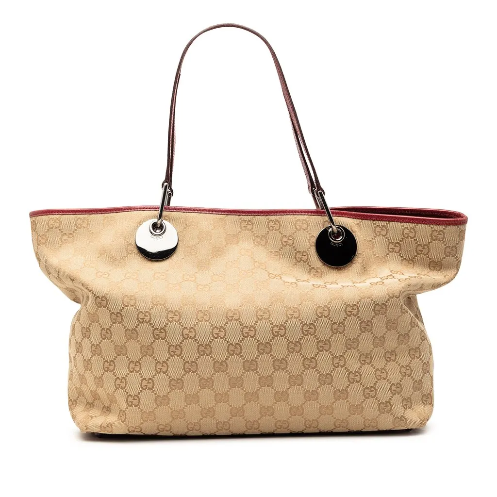 Gucci GG Canvas Eclipse Tote Beige Very good - Front View