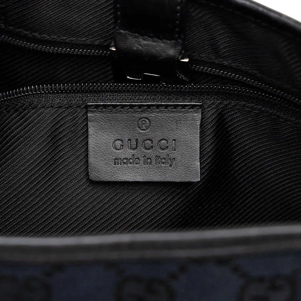 Gucci GG Canvas Jackie Shoulder Bag Blue Canvas Good - Box View
