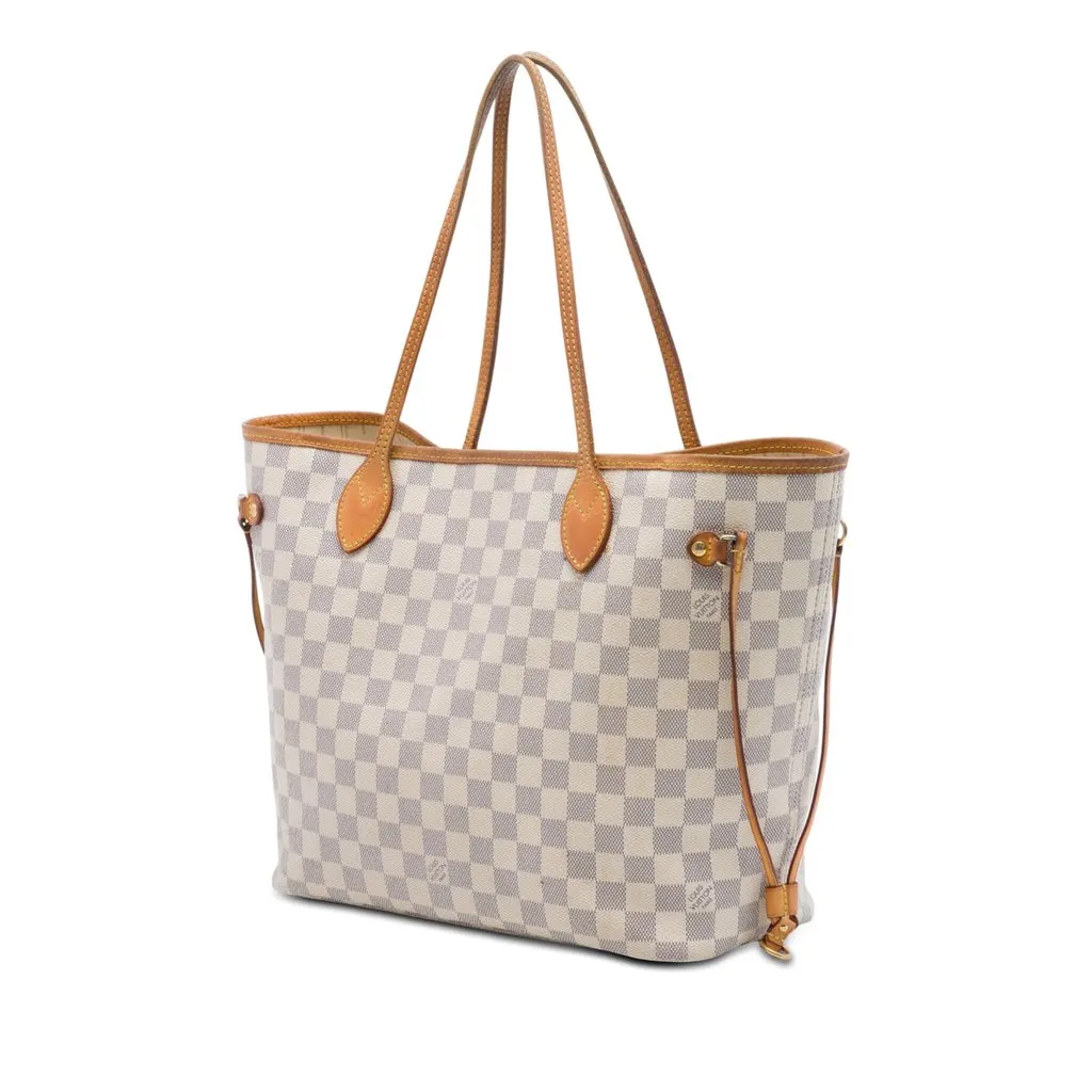 Louis Vuitton Damier Azur Neverfull MM White Very good - Back View