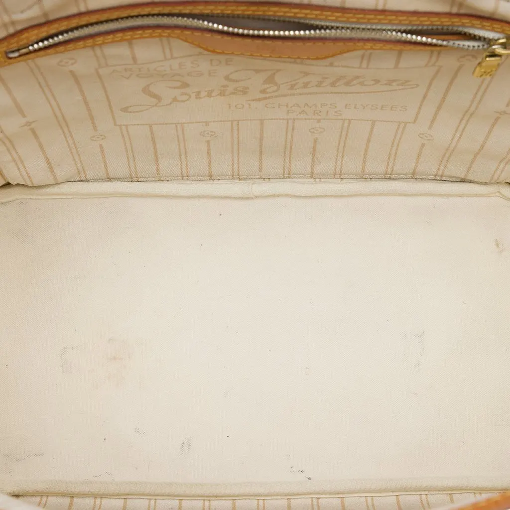 Louis Vuitton Damier Azur Neverfull MM White Very good - Model View