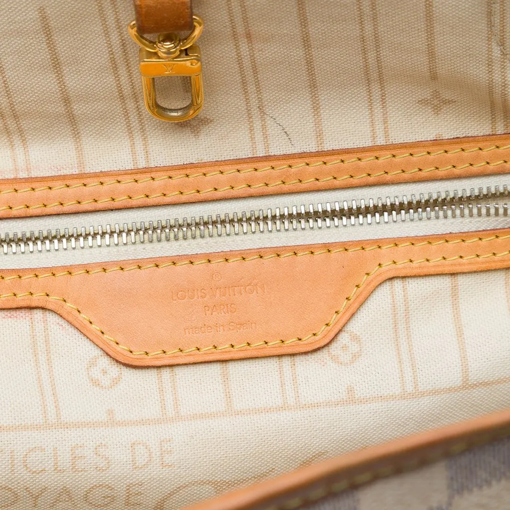 Louis Vuitton Damier Azur Neverfull MM White Very good - Box View