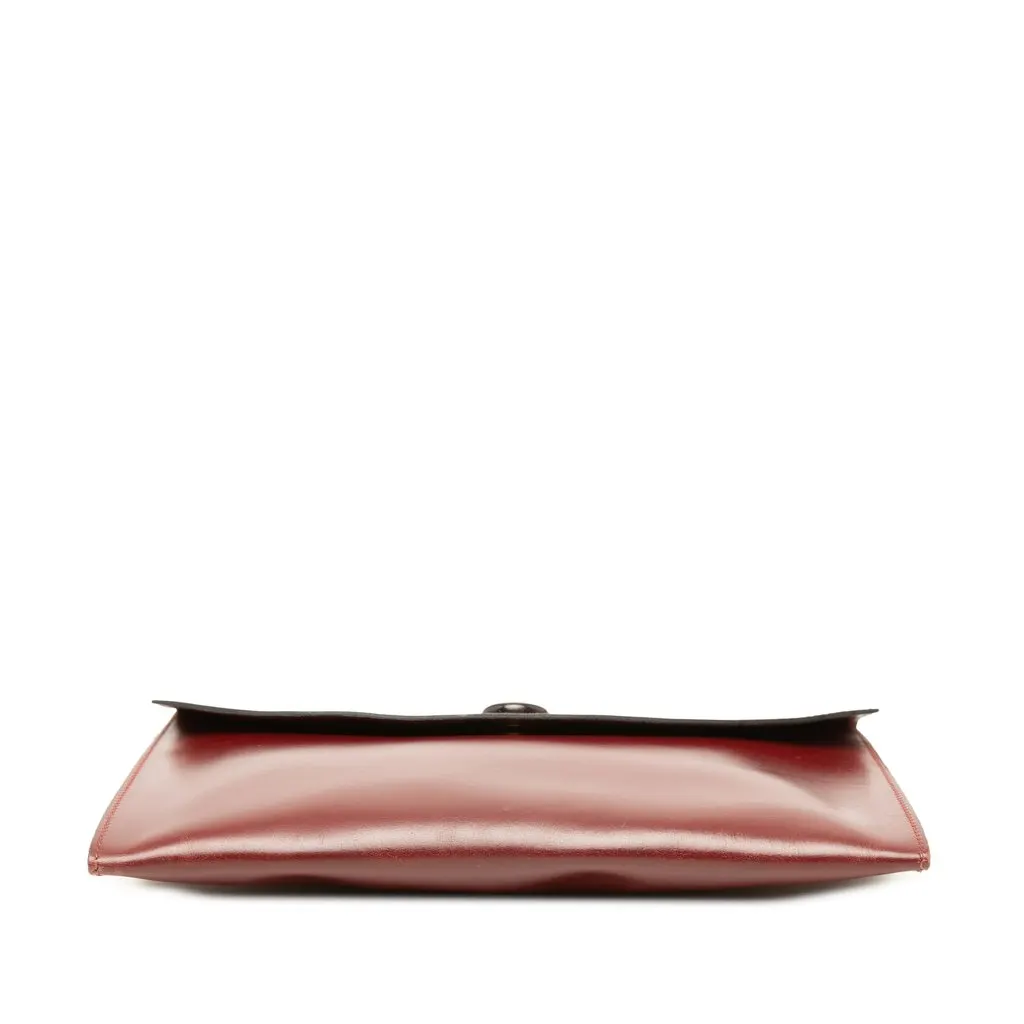 Hermès Box Calf Pochette Rio Red Leather Good - Inside View